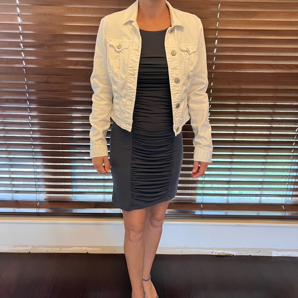 American Eagle White jean jacket